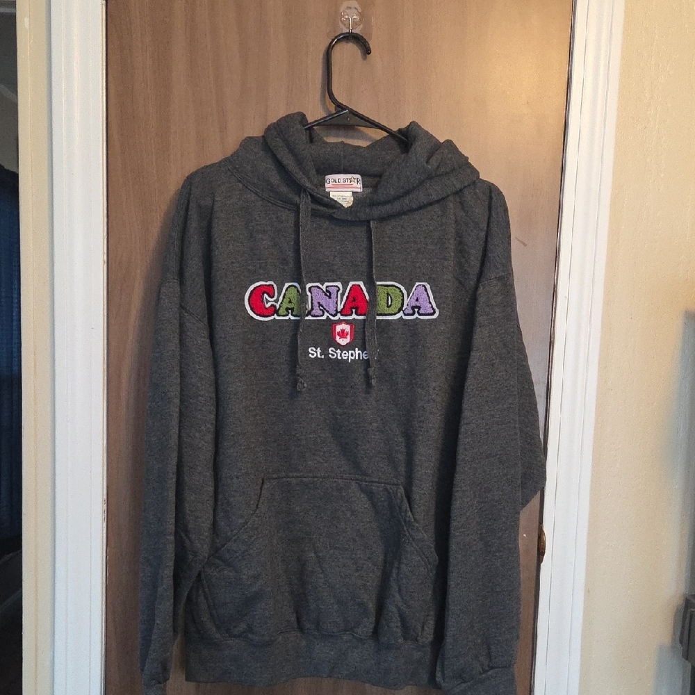 Dark Gray Canada Hoodie by Gildan